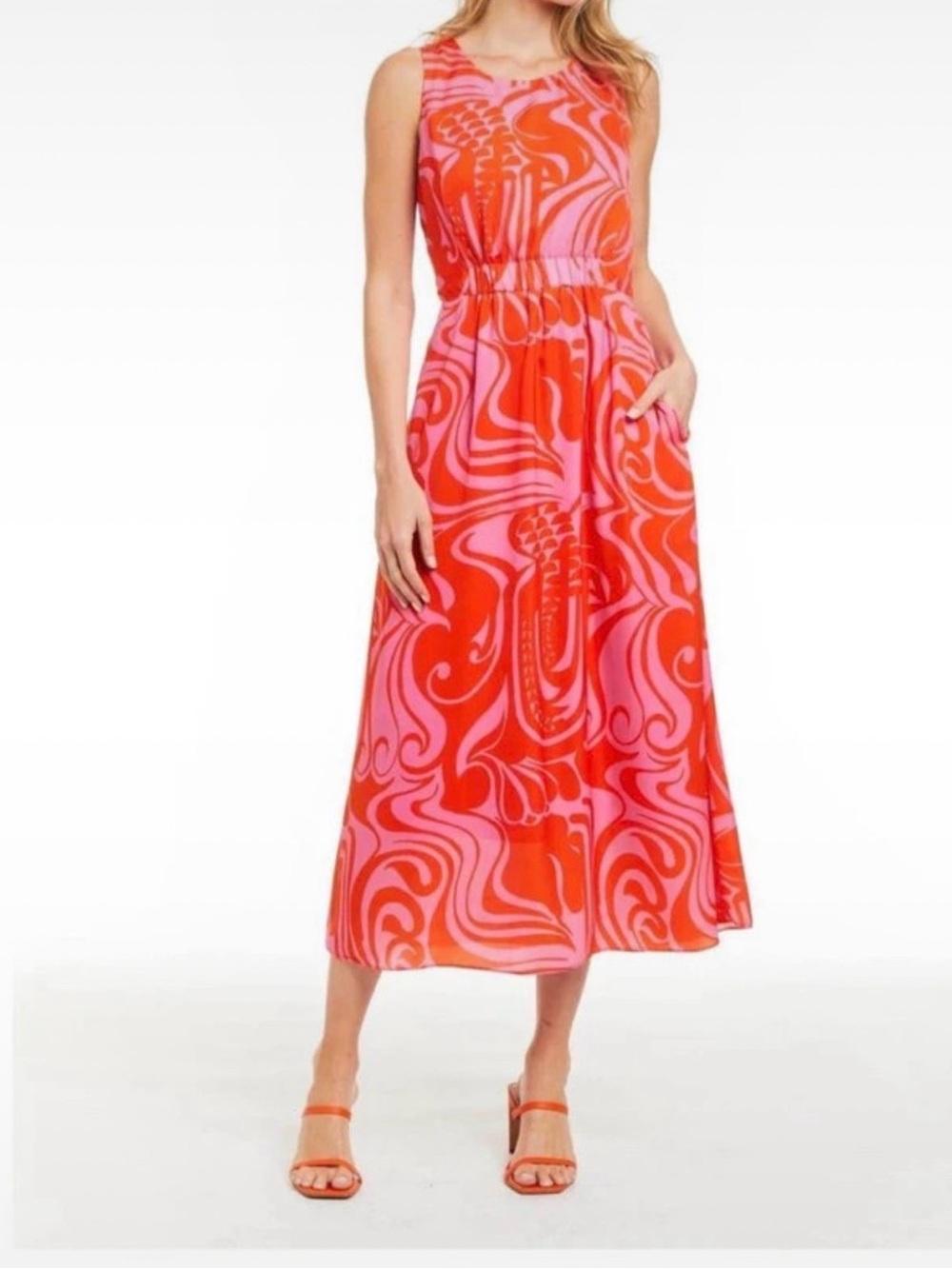 NWOT Drew Amber dress-hot pink and orange- size XS